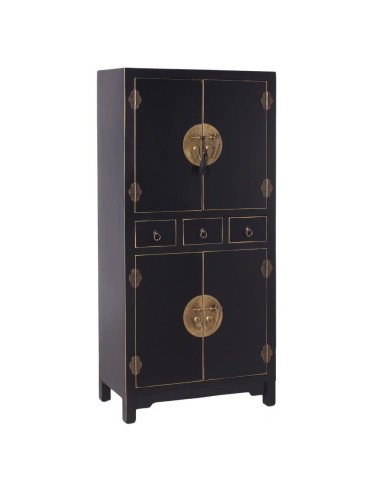 Aparador Oriental Alto TAO 131x63, 2 puertas y 3 cajones color negro.
