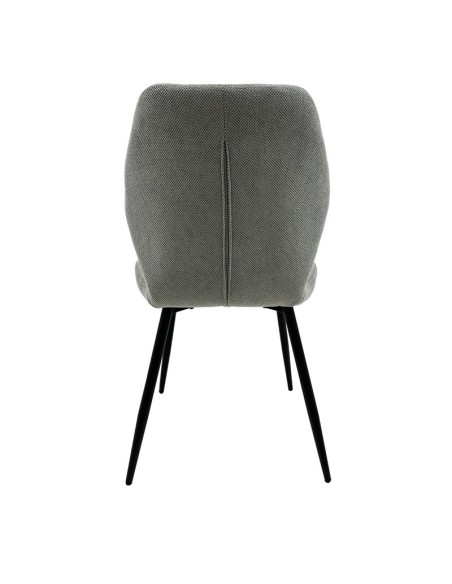 Silla de diseño MINARDI, metal, tapizado tejido linen gris