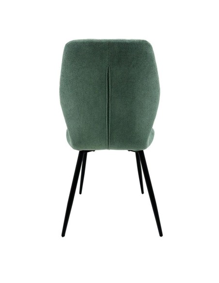 Silla de diseño MINARDI, metal, tapizado tejido linen verde