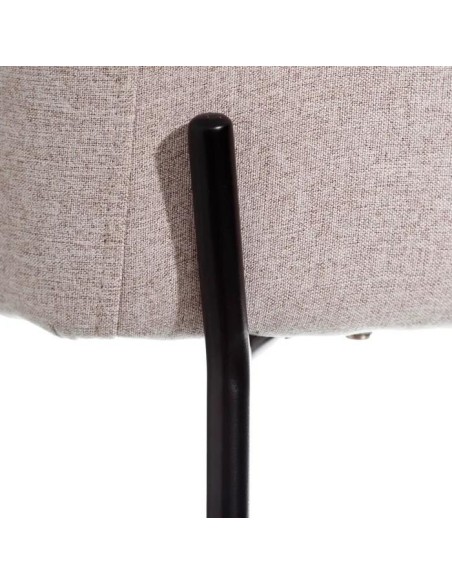 Silla con brazos Nadya tela gris o beige y metal negro.