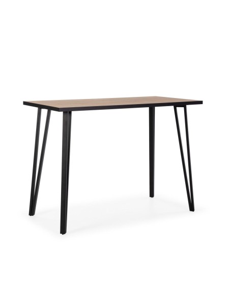 MESA BAR ALTA SINDI 140x70, COR NATURAL e borda preta