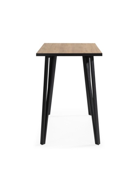 MESA BAR ALTA SINDI 140x70, COR NATURAL e borda preta