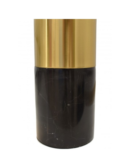 Lámpara sobremesa MARISA, mármol negro, pantalla blanca.