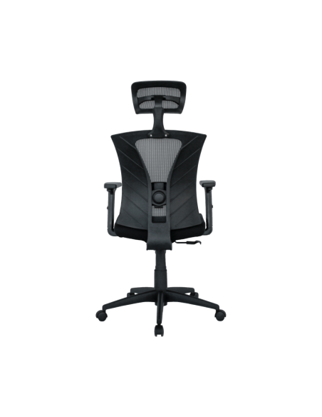 Sillón de oficina BRASILIA, ergonómico, syncro, malla negra, asiento tejido negro