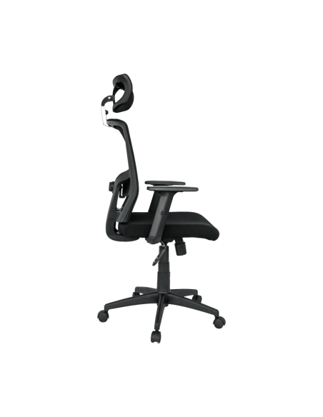 Sillón de oficina ESTAMBUL, ergonómico, basculante, malla negra, asiento tejido negro