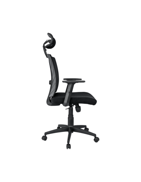 Sillón de oficina SHANGHAI, ergonómico, basculante, malla negra, asiento tejido negro