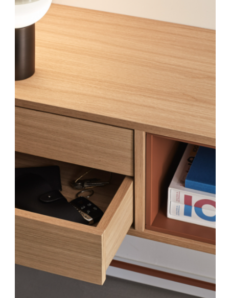 Teulat consola recibidor minimalista YOKO 120x35, TEJA , ROBLE.