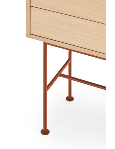 Teulat minimalista Yoko console hall de entrada 120X35, telha, Carvalho.