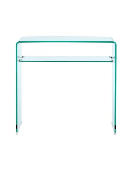 Consola Minimalista Burano 80 x 33, Cristal Curvado