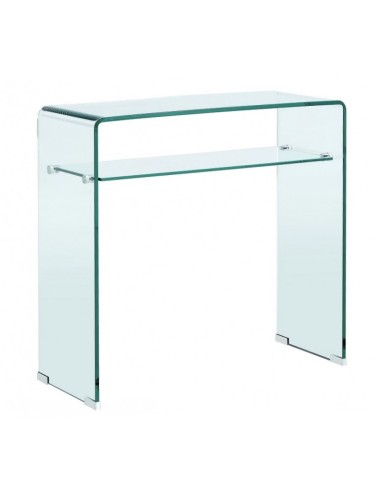 Console minimalista Burano 80x33, vidro curvado