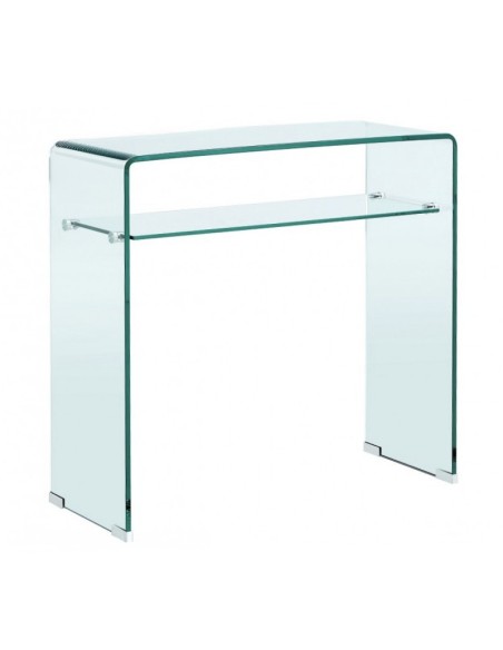 Console minimalista Burano 80x33, vidro curvado