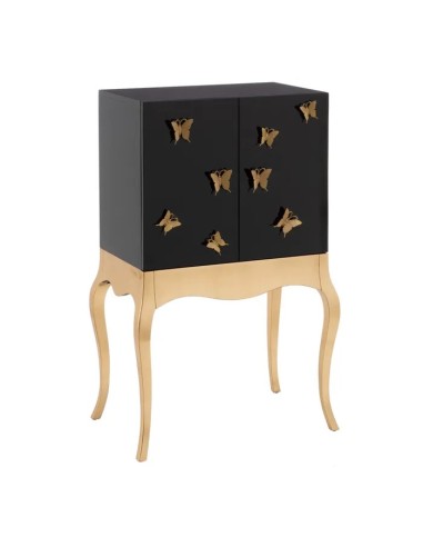 ARMARIO "CABINET" MARIPOSAS 68 X 42 X 120, negro y oro