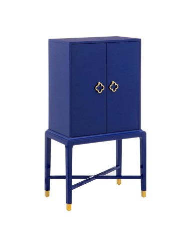 ARMARIO "CABINET" MADERA AZUL Lapislázuli 68 X 36 X 131, tiradores dorados