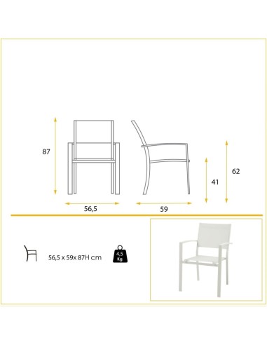 SILLA exterior de Jardín Banje, ALUMINIO Y...
