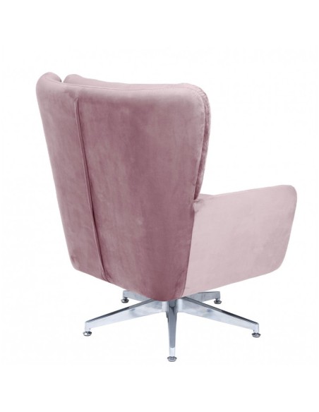 Sillón QUEBEC, giratorio, regulable, tapizado velvet rosa