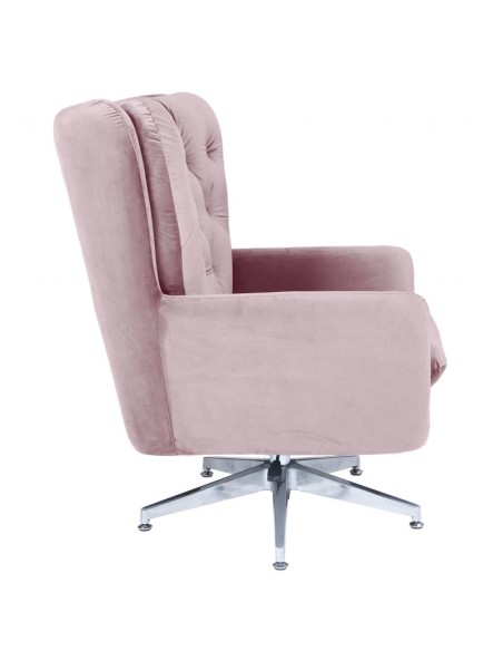 Sillón QUEBEC, giratorio, regulable, tapizado velvet rosa