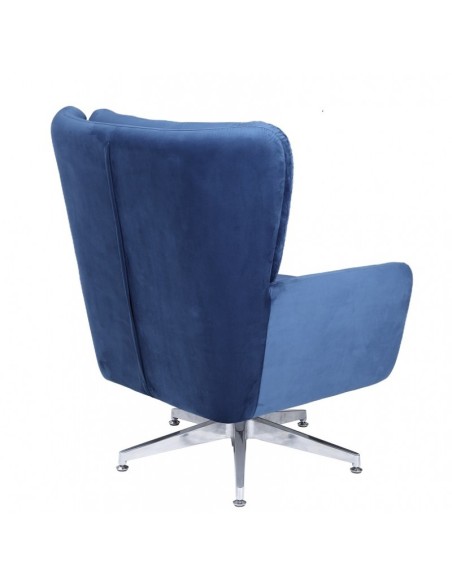 Sillón QUEBEC, giratorio, regulable, tapizado velvet azul