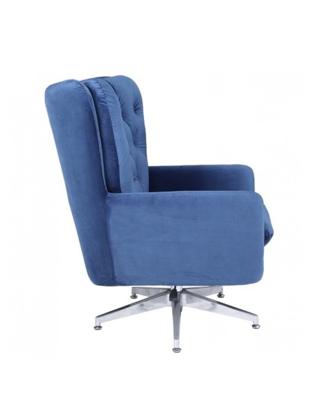 Sillón QUEBEC, giratorio, regulable, tapizado velvet azul