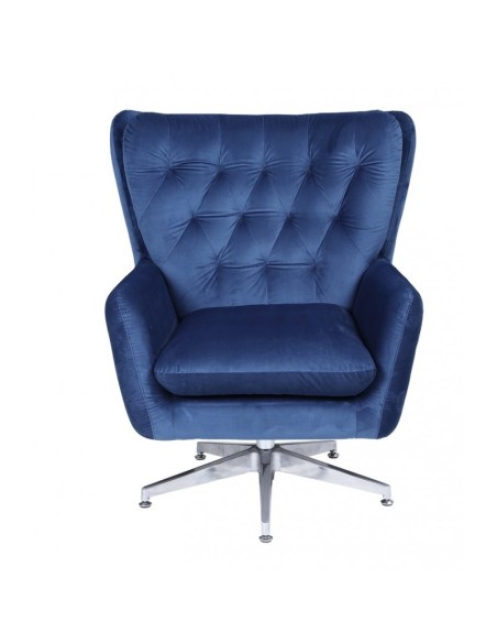 Sillón QUEBEC, giratorio, regulable, tapizado velvet azul