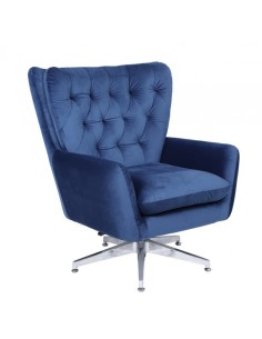 Sillón QUEBEC, giratorio, regulable, tapizado velvet azul