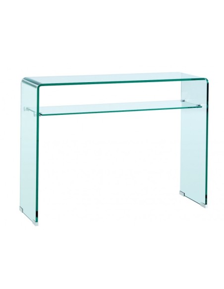 Console de hall de vidro curvo minimalista Adana 100 x 33