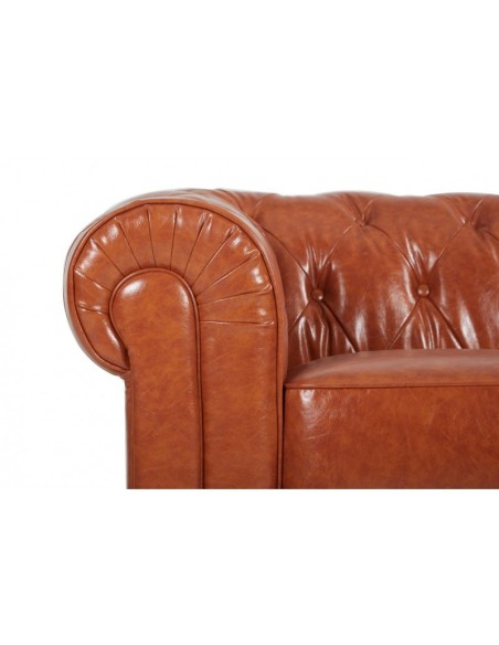 Sofá CHESTER, 2 plazas, similpiel cognac