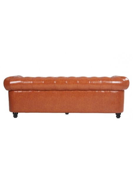 Sofá CHESTER, 3 plazas, similpiel cognac