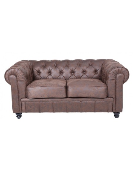 Sofá CHESTER, 2 lugares, imitação de couro vintage