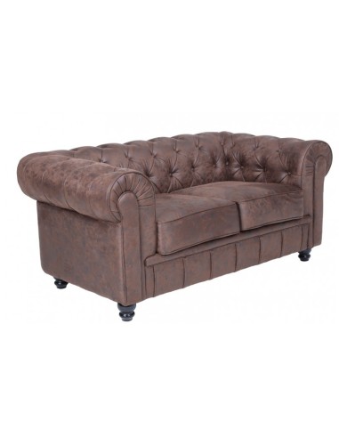 Sofá CHESTER, 2 lugares, imitação de couro vintage
