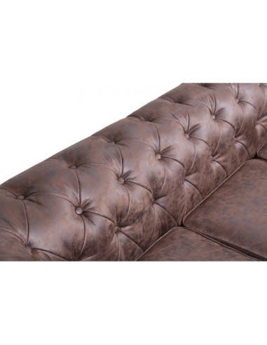Sofá CHESTER, 3 lugares, couro sintético vintage