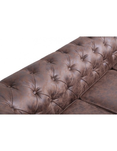 Sofá CHESTER, 3 lugares, couro sintético vintage