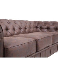 Sofá CHESTER, 3 lugares, couro sintético vintage 2