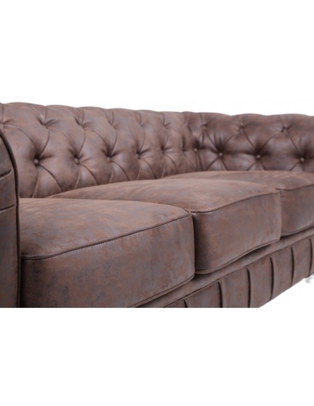 Sofá CHESTER, 3 lugares, couro sintético vintage