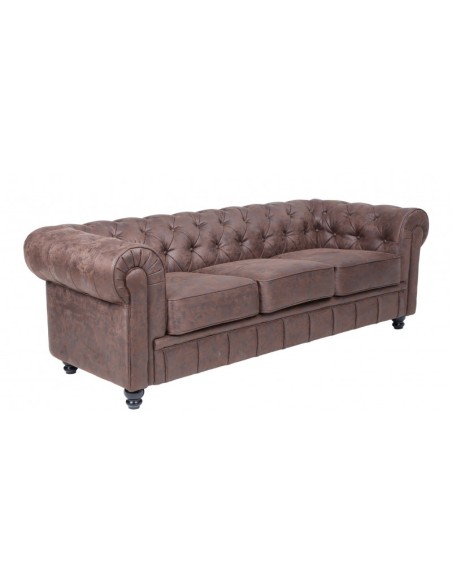 Sofá CHESTER, 3 plazas, similpiel vintage