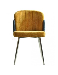 Silla Wonder, tapizado combinado chenilla azul y amarillo. 2