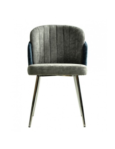 Silla Wonder, tapizado combinado chenilla azul...