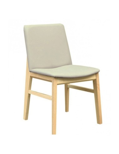 Silla nórdica TALVIYO, madera de haya, natural, similpiel gris