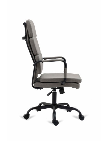 Silla de oficina SOFT CROSS, Eco piel Gris y metal negro mate
