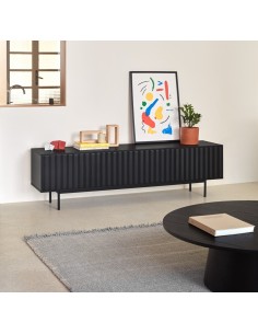 Teulat MUEBLE TV SIERRA 180x40, minimalista lacado en negro. 2