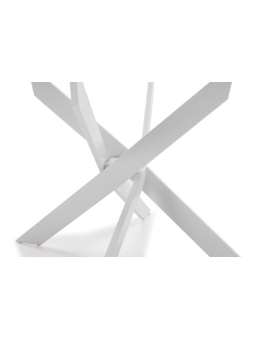 Mesa redonda Thur 120, cristal, patas metal...