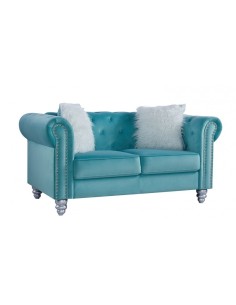Sofá CHESTER GLAMOUR, 2 plazas, tapizado velvet verde agua