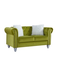 Sofá CHESTER GLAMOUR, 2 plazas, tapizado velvet verde