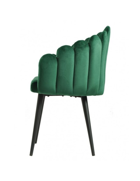 Cadeira com braços Art Déco Sole, estofamento em veludo verde e metal