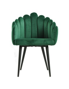 Silla con brazos Art Déco Sole, tapizado velvet verde y... 2