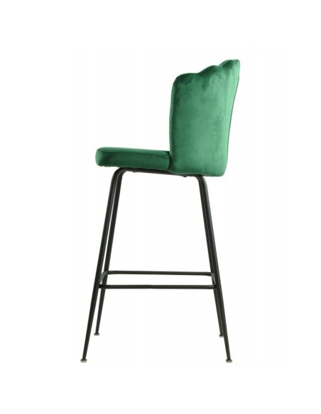 Banqueta Art Déco Sole 75, estofamento em veludo verde e metal