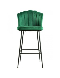 Taburete Art Déco Sole 75, tapizado velvet verde y metal 2