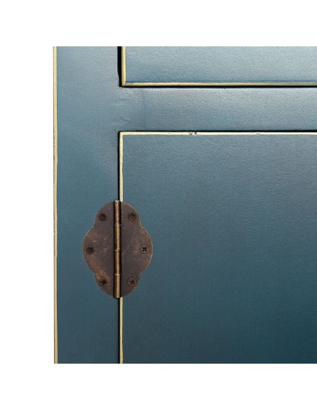 Consola Oriental TAO 95 x 26 cm, 4 puertas y 3 cajones color azul.