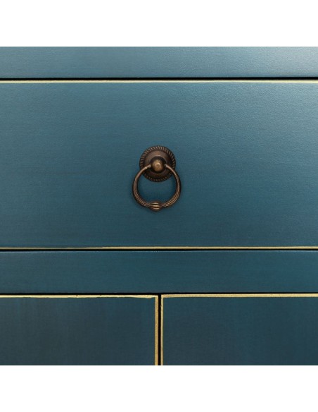 Consola TAO Oriental 95 x 26 cm, 4 portas e 3 gavetas, azul.