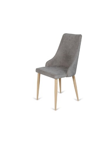 Silla de diseño moderno OGAN, tela lido y metal simil a MADERA