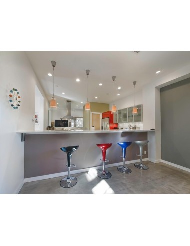 Taburete QUESA, cromado, abs negro